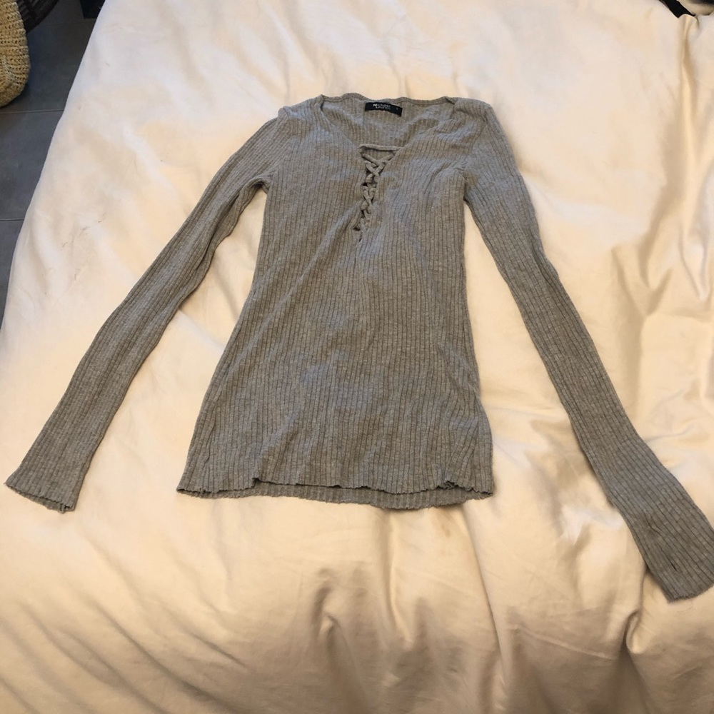 Michael Lauren lace up top